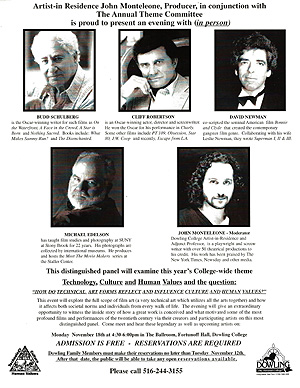 Bud Schulberg, Cliff Robertson & John Monteleone Symposium